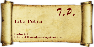 Titz Petra névjegykártya
